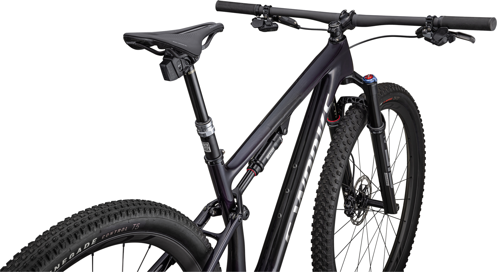 Specialized S-Works Epic - SRAM XX1 AXS, RockShox Ultimate BRAIN - Gloss Purple Tint Fades Over Carbon / Chrome