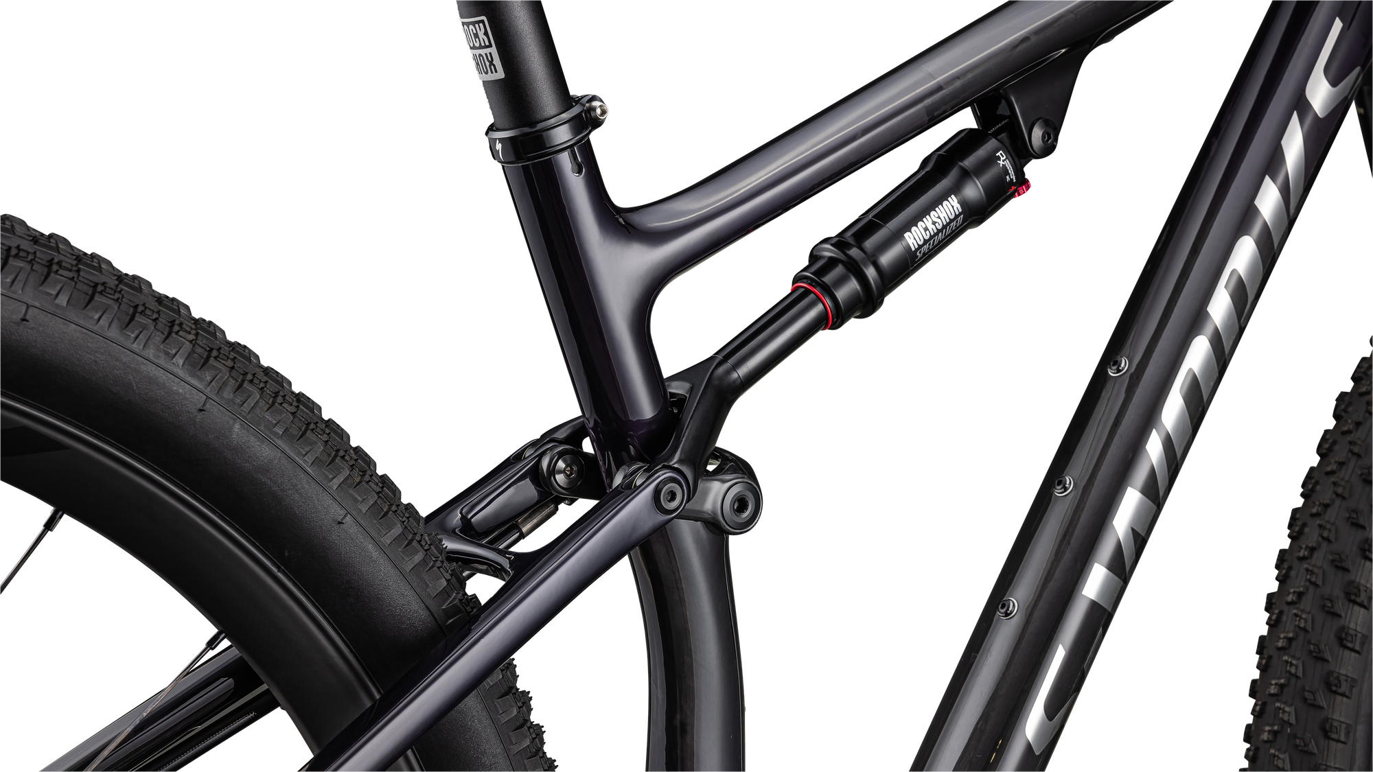Specialized S-Works Epic - SRAM XX1 AXS, RockShox Ultimate BRAIN - Gloss Purple Tint Fades Over Carbon / Chrome