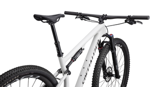 Specialized Epic Pro - SRAM X01 AXS, RockShox Ultimate BRAIN - Gloss Dune White Granite Over Dove Grey / Metallic Obsidian