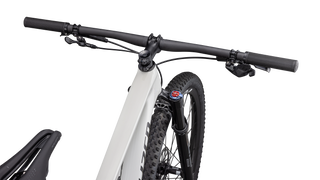 Specialized Epic Pro - SRAM X01 AXS, RockShox Ultimate BRAIN - Gloss Dune White Granite Over Dove Grey / Metallic Obsidian