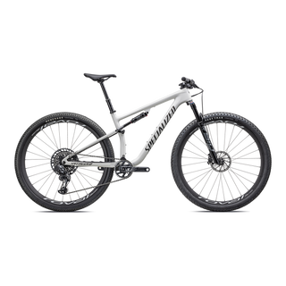 Specialized Epic Pro - SRAM X01 AXS, RockShox Ultimate BRAIN - Gloss Dune White Granite Over Dove Grey / Metallic Obsidian