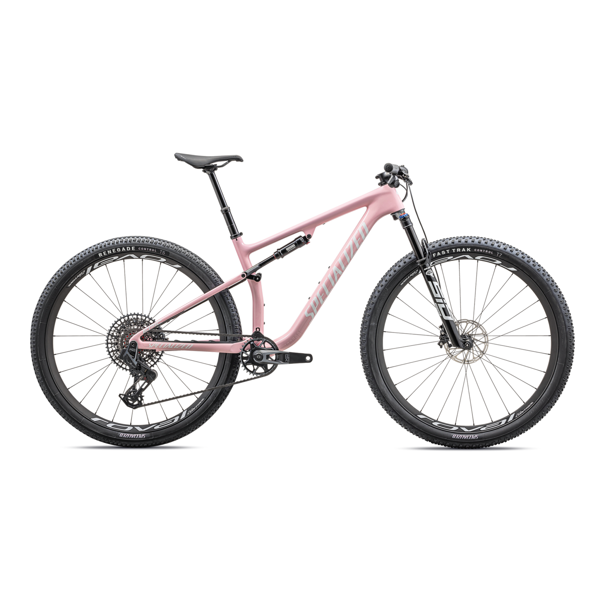Specialized Epic Pro LTD - SRAM XO, RockShox Ultimate BRAIN - Gloss Desert Rose / Metallic White Silver