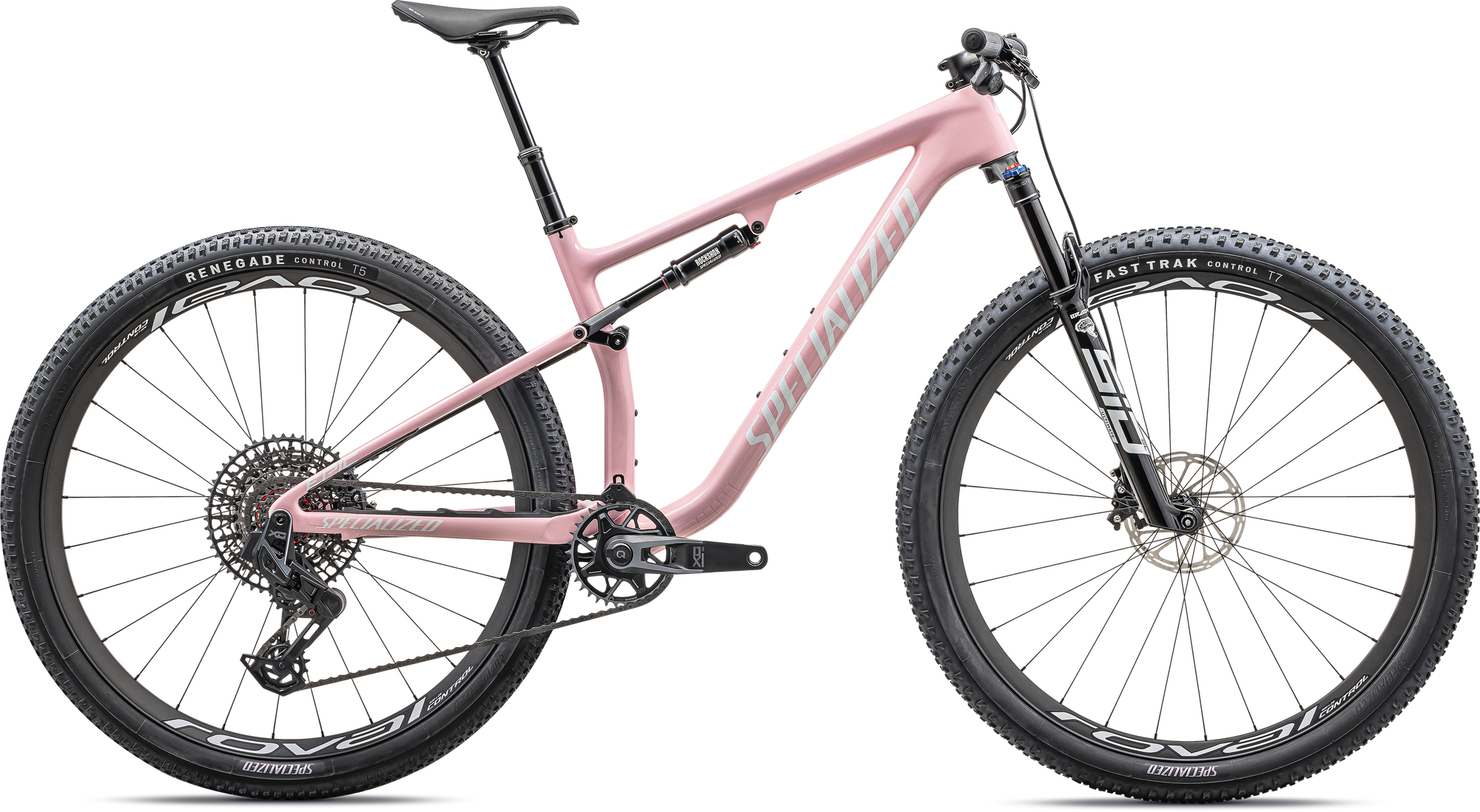 Specialized Epic Pro LTD - SRAM XO, RockShox Ultimate BRAIN - Gloss Desert Rose / Metallic White Silver