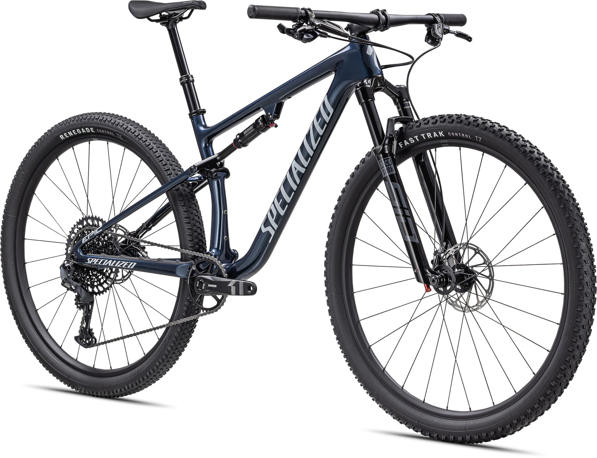 Specialized Epic Comp - SRAM GX Eagle, RockShox SID SL/BRAIN - Gloss Mystic Blue Metallic / Morning Mist