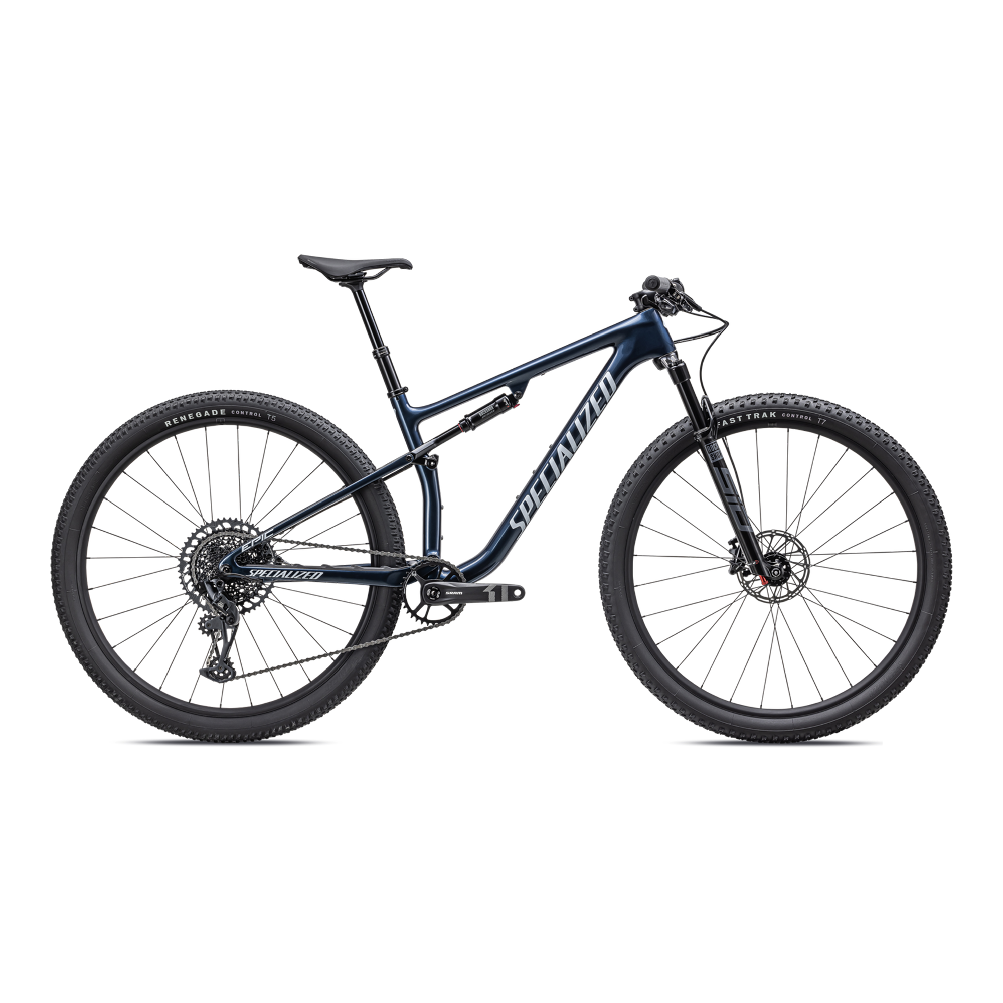 Specialized Epic Comp - SRAM GX Eagle, RockShox SID SL/BRAIN - Gloss Mystic Blue Metallic / Morning Mist