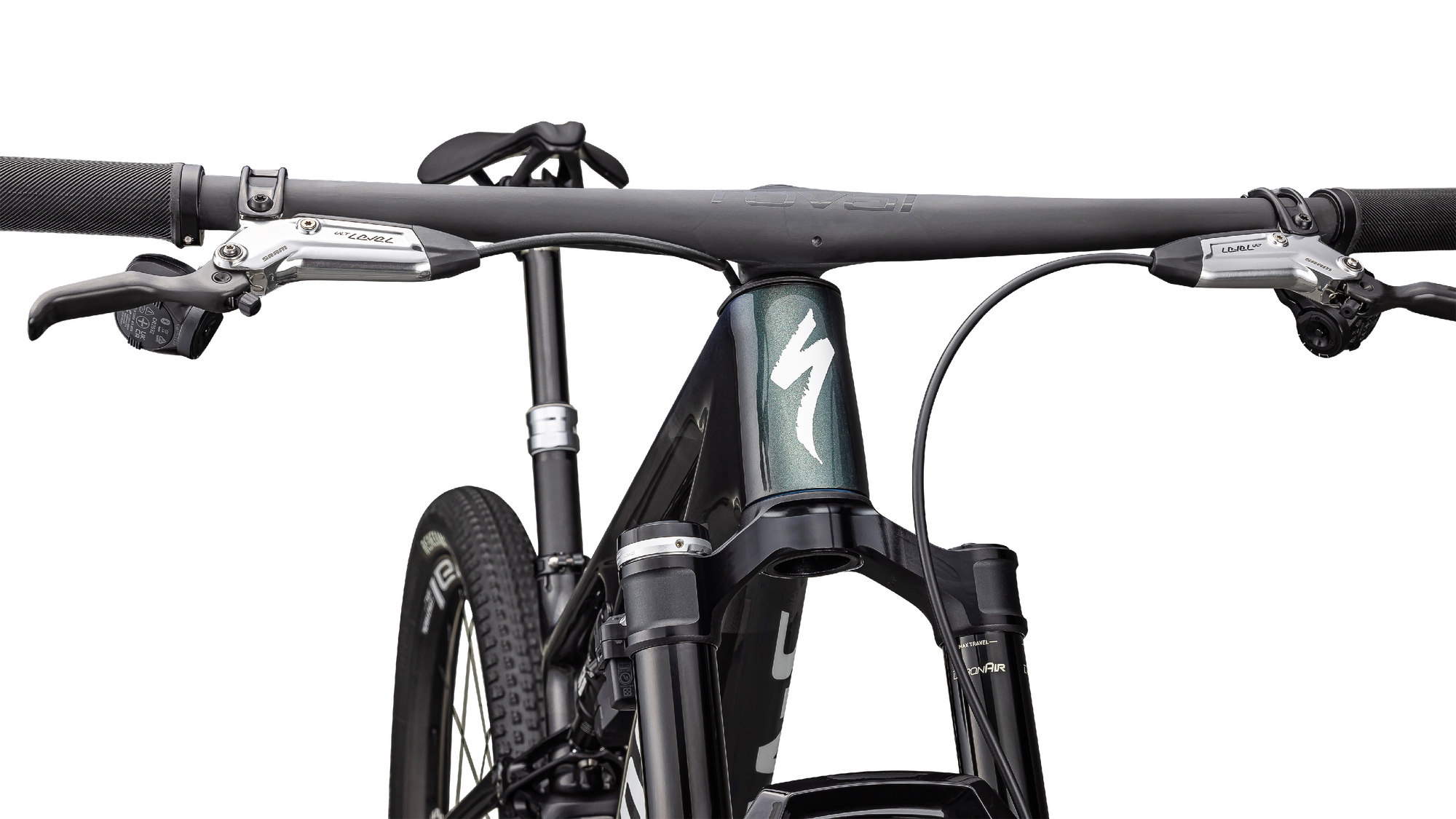 Specialized S-Works Epic 8 - SRAM XX SL AXS, RockShox Ultimate Flight Attendant - Gloss Carbon/Astral Blue/Electric Green/Cyan Edge Fade/Metallic White Silver