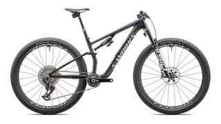 Specialized S-Works Epic 8 - SRAM XX SL AXS, RockShox Ultimate Flight Attendant - Gloss Carbon/Astral Blue/Electric Green/Cyan Edge Fade/Metallic White Silver