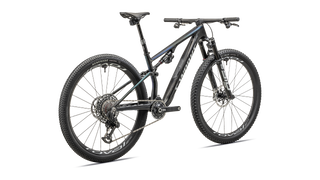 Specialized S-Works Epic 8 - SRAM XX SL AXS, RockShox Ultimate Flight Attendant - Gloss Carbon/Astral Blue/Electric Green/Cyan Edge Fade/Metallic White Silver