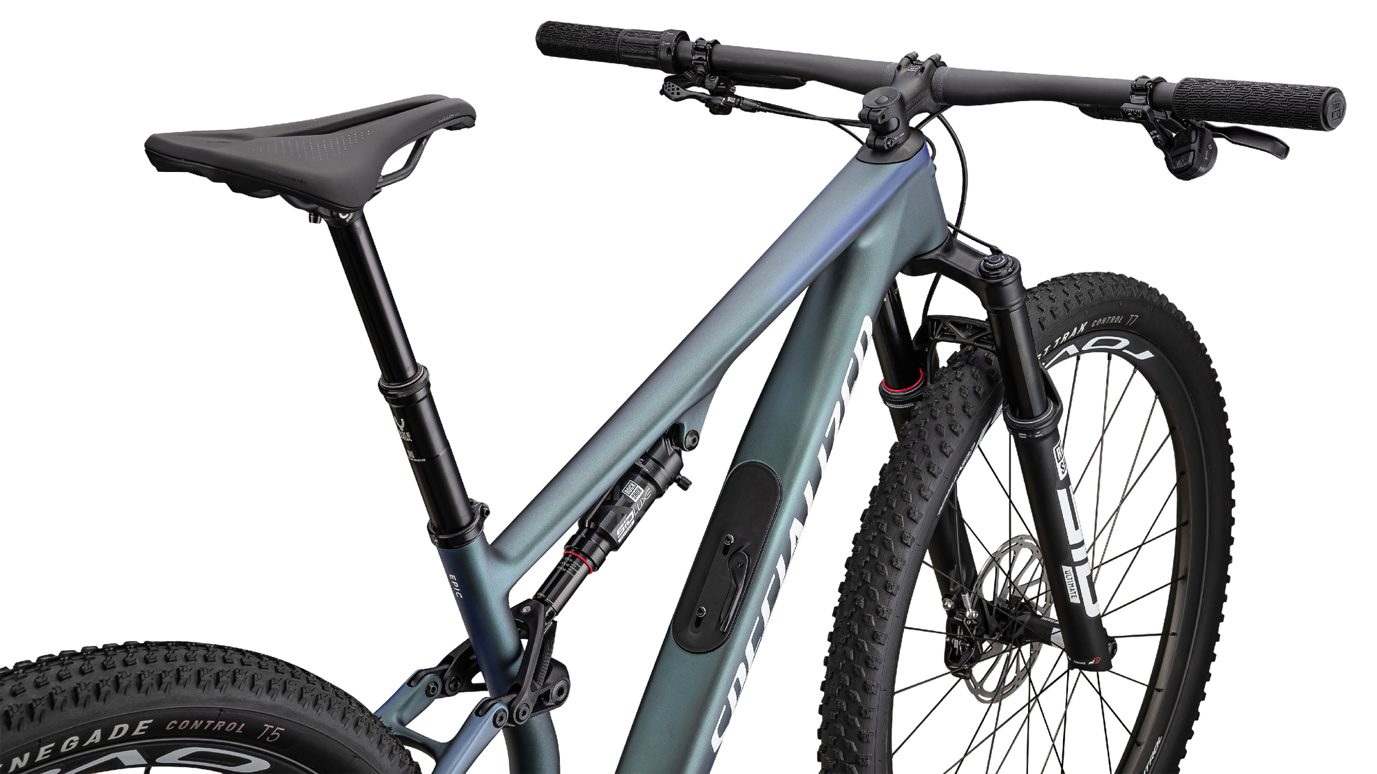 Specialized Epic 8 Pro - SRAM X0 AXS, RockShox Ultimate - Satin Carbon / Metallic Sapphire / Metallic White Silver