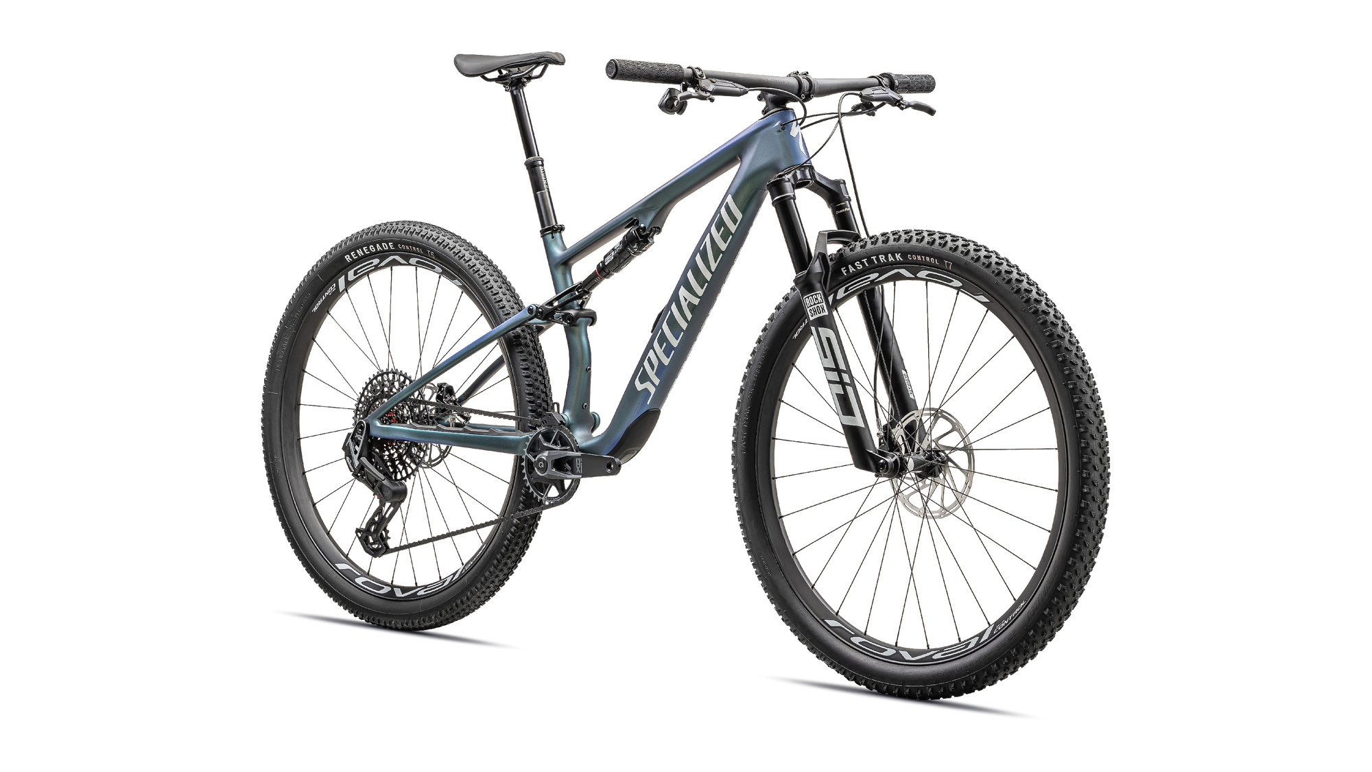 Specialized Epic 8 Pro - SRAM X0 AXS, RockShox Ultimate - Satin Carbon / Metallic Sapphire / Metallic White Silver