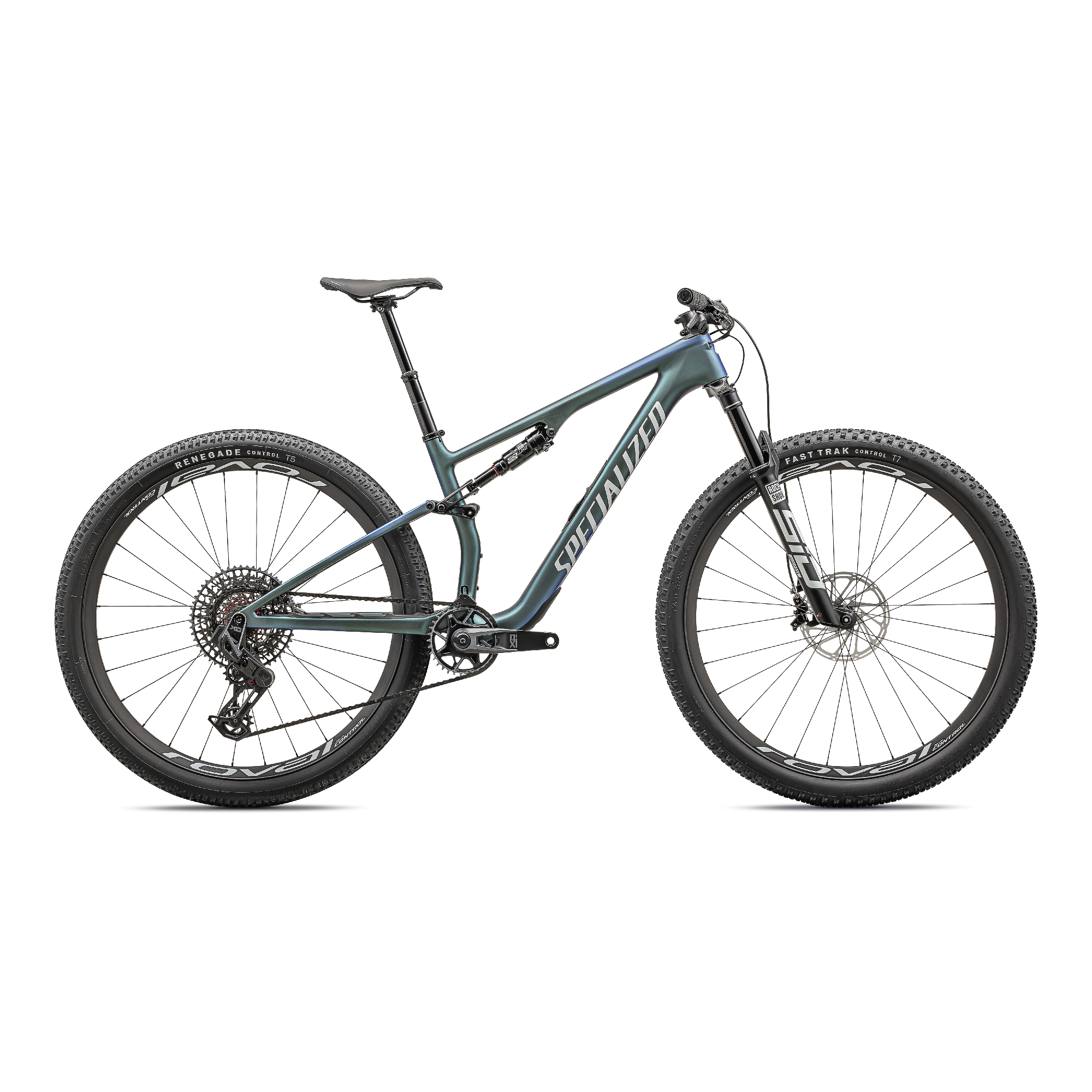 Specialized Epic 8 Pro - SRAM X0 AXS, RockShox Ultimate - Satin Carbon / Metallic Sapphire / Metallic White Silver
