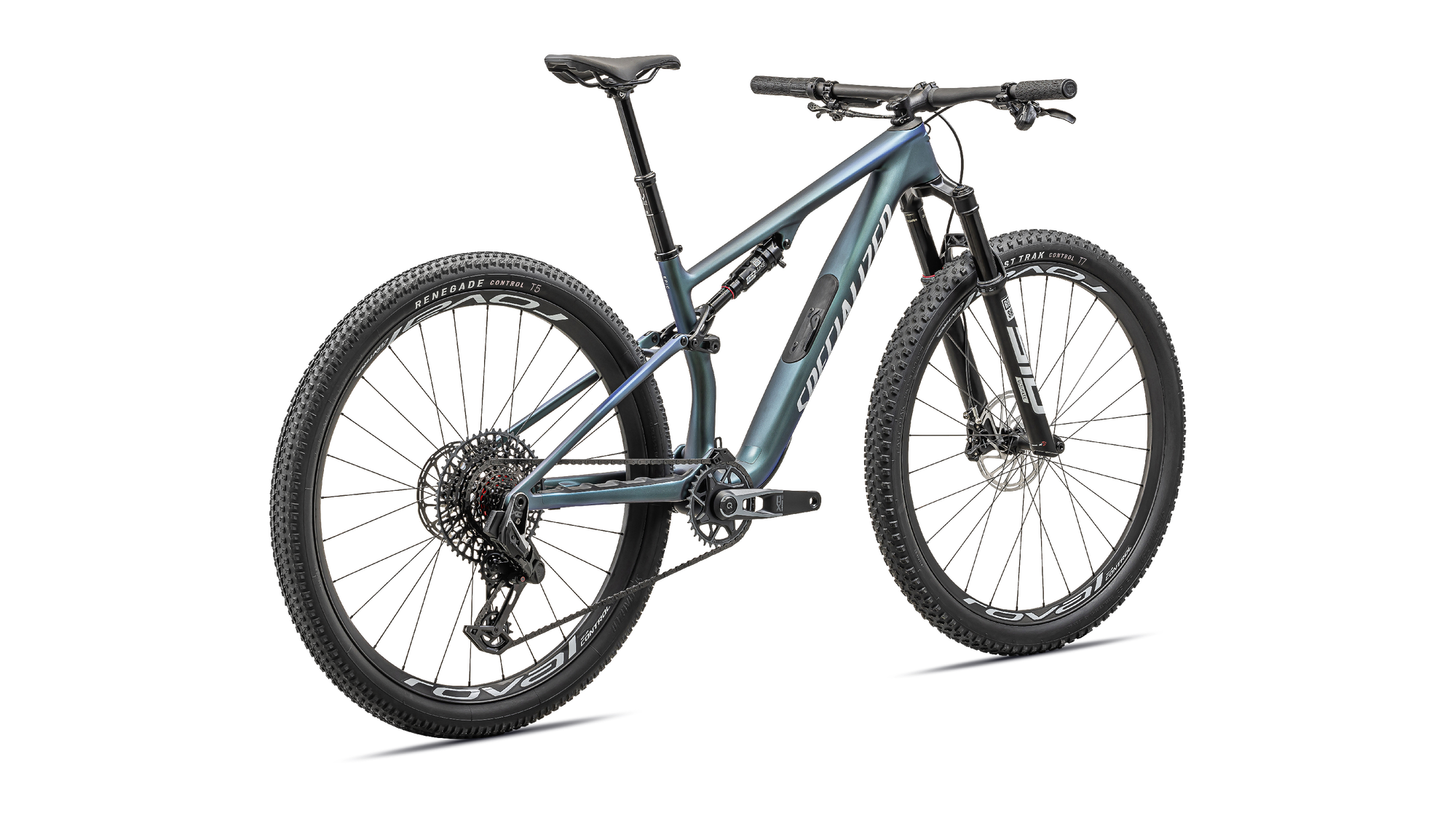 Specialized Epic 8 Pro - SRAM X0 AXS, RockShox Ultimate - Satin Carbon / Metallic Sapphire / Metallic White Silver