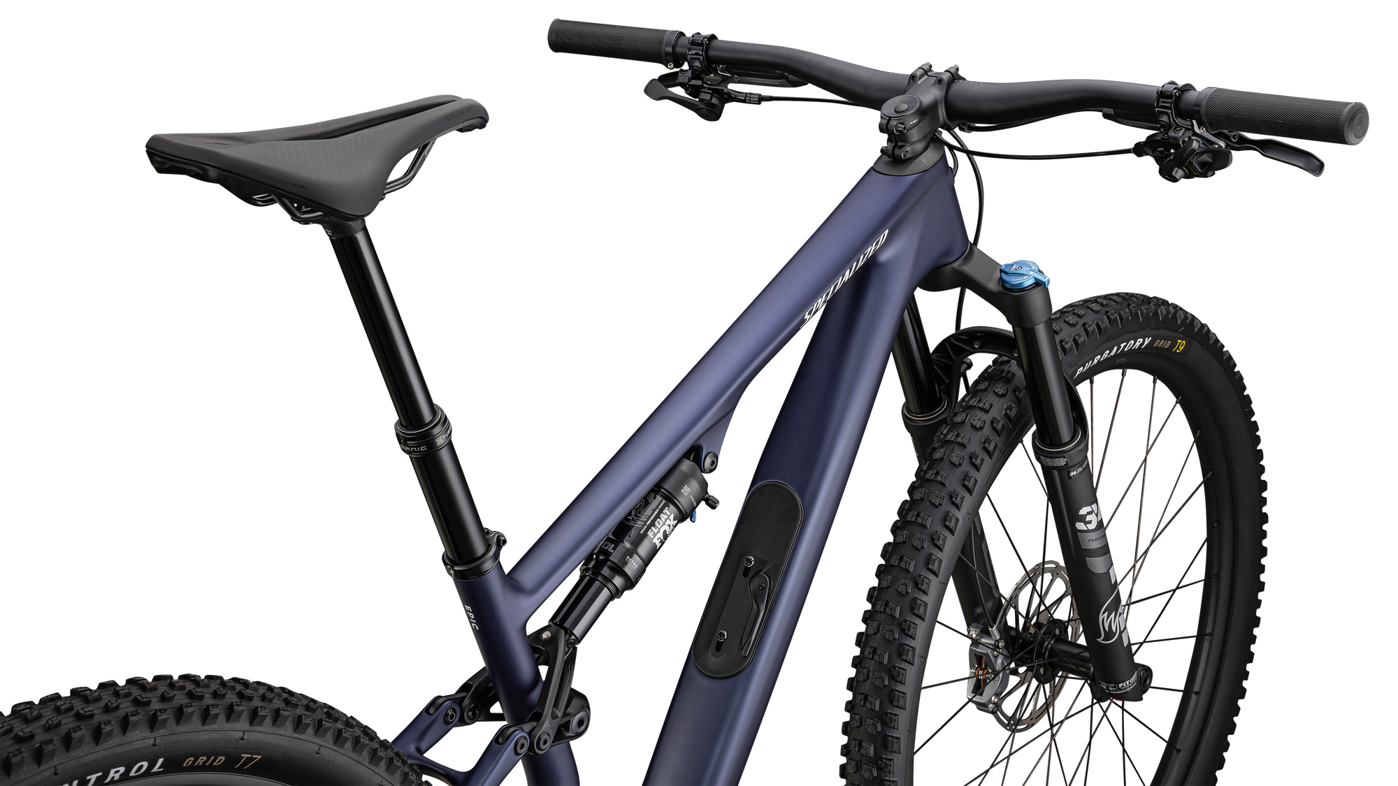 Specialized Epic 8 EVO Comp - SRAM GX Eagle, FOX Performance - Satin Blue Onyx/Dune White