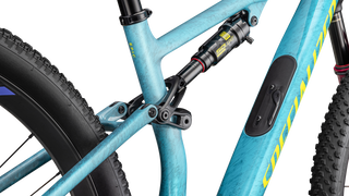 Specialized Epic 8 Pro - SRAM X0 AXS, RockShox Ultimate - Gloss Lagoon Blue / Liquid Metal / Yellow