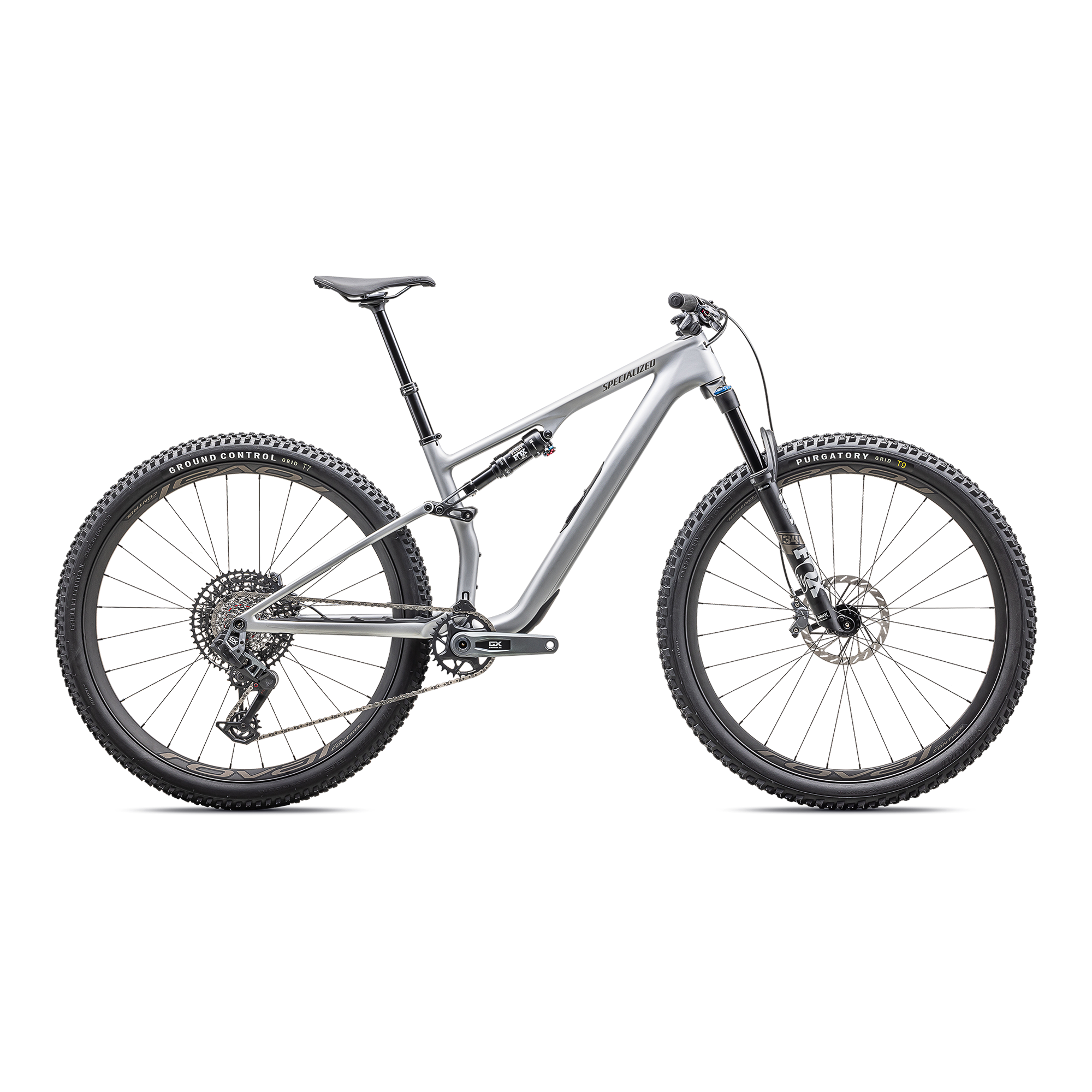 Specialized Epic 8 EVO Expert - SRAM GX AXS, FOX Performance Elite - Satin Silver Dust / Gunmetal