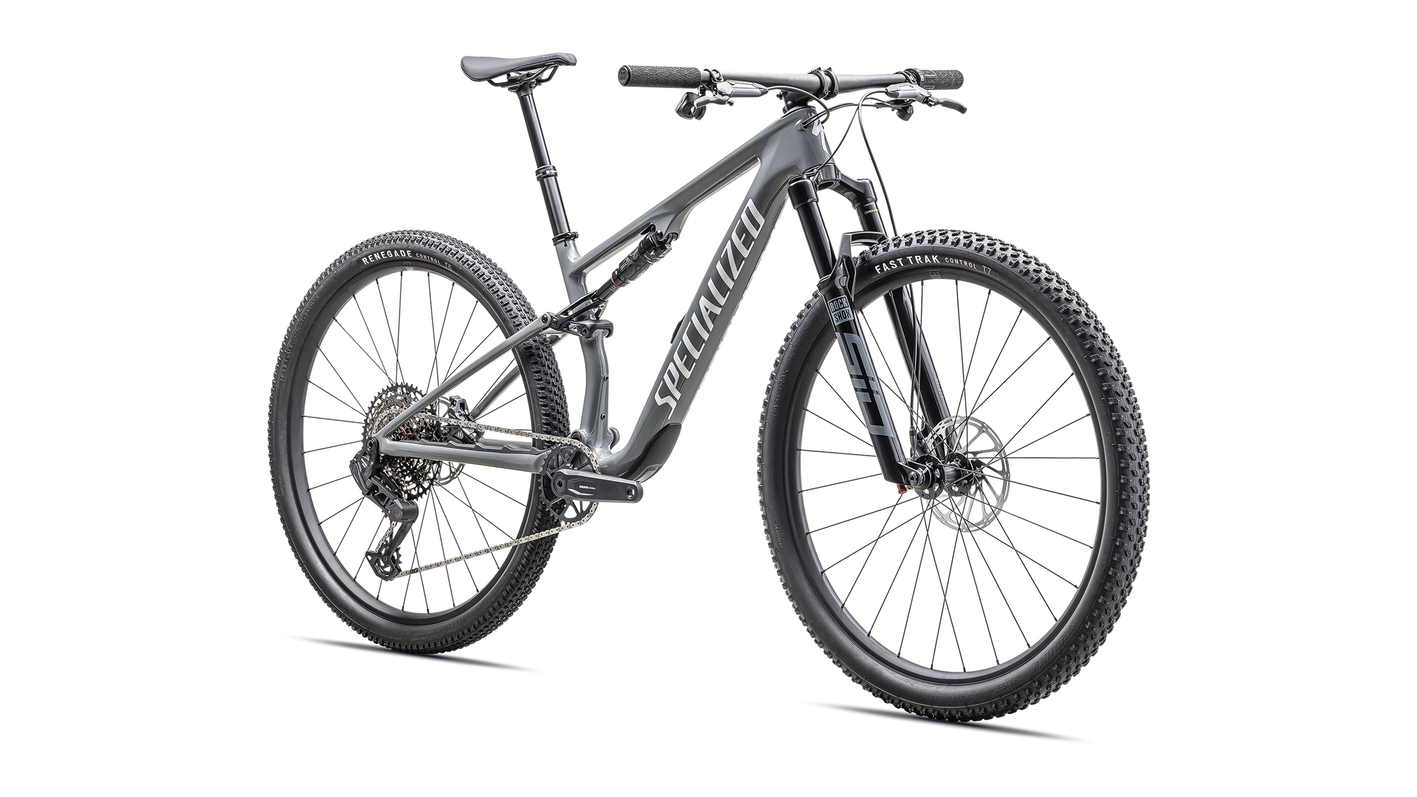 Specialized Epic 8 Comp - SRAM S-1000 AXS, RockShox Select - Gloss Ashen Gray / White