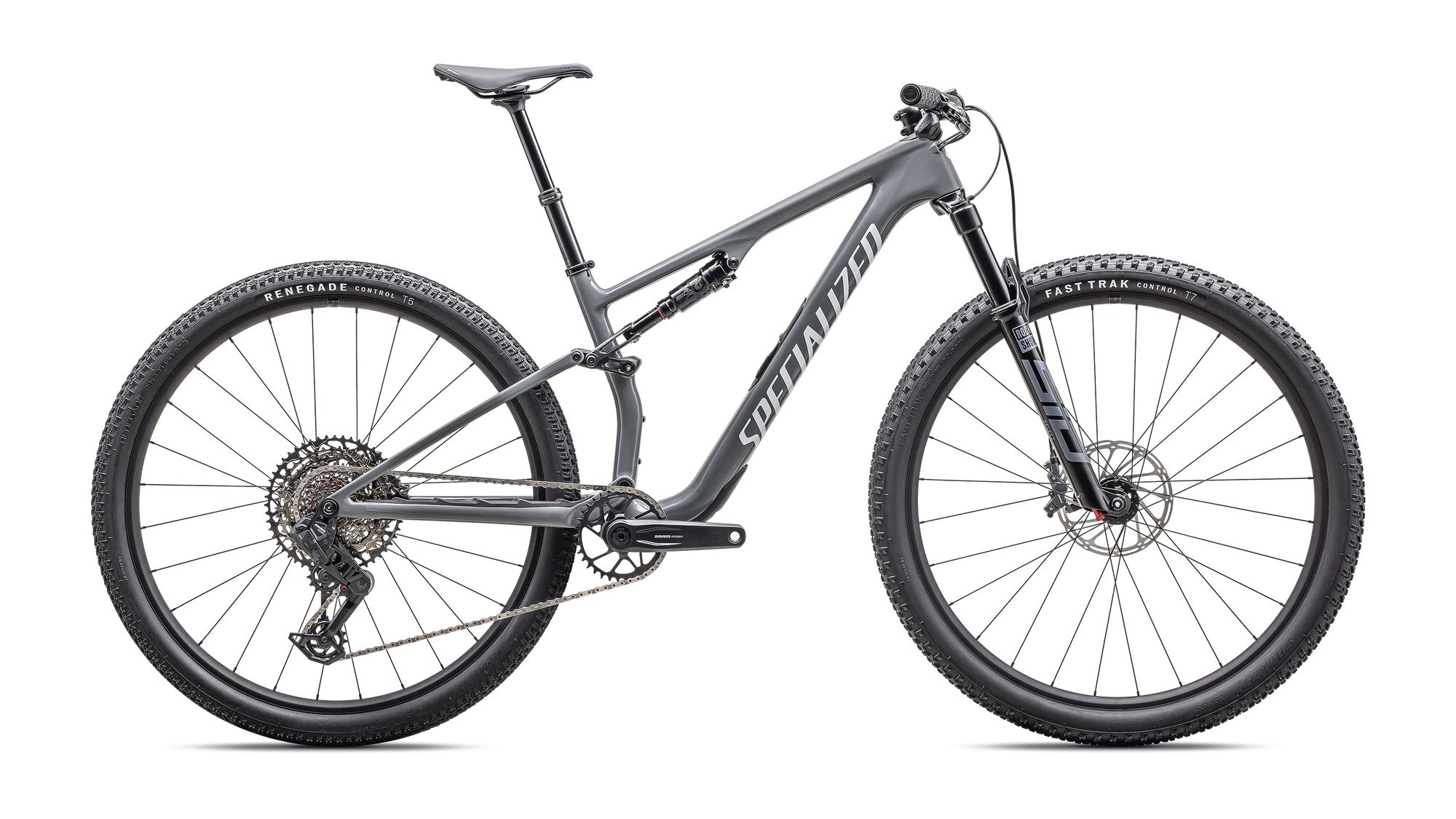 Specialized Epic 8 Comp - SRAM S-1000 AXS, RockShox Select - Gloss Ashen Gray / White