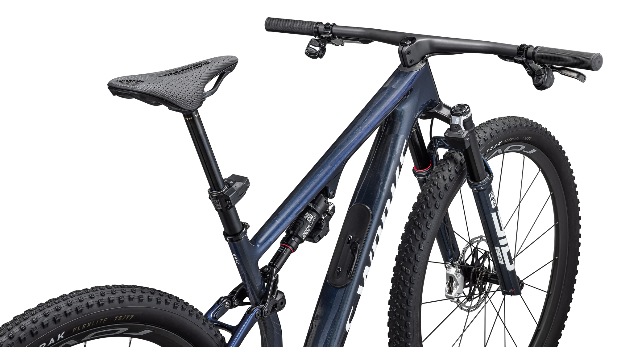 Specialized S-Works Epic 8 - SRAM XX SL AXS, RockShox Ultimate Flight Attendant - Gloss Cyan Blue Pearl / Metallic White Silver