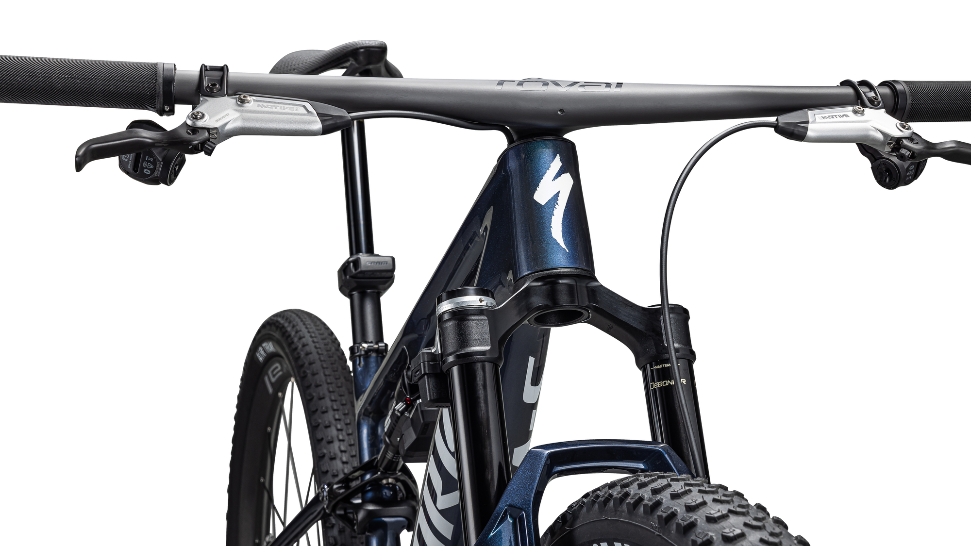 Specialized S-Works Epic 8 - SRAM XX SL AXS, RockShox Ultimate Flight Attendant - Gloss Cyan Blue Pearl / Metallic White Silver