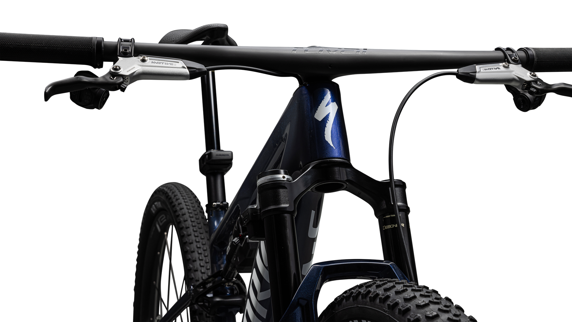 Specialized S-Works Epic 8 - SRAM XX SL AXS, RockShox Ultimate Flight Attendant - Gloss Cyan Blue Pearl / Metallic White Silver