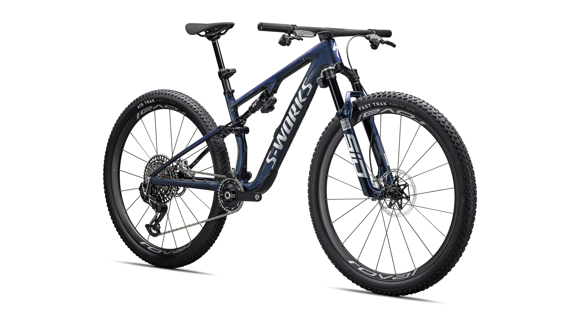Specialized S-Works Epic 8 - SRAM XX SL AXS, RockShox Ultimate Flight Attendant - Gloss Cyan Blue Pearl / Metallic White Silver