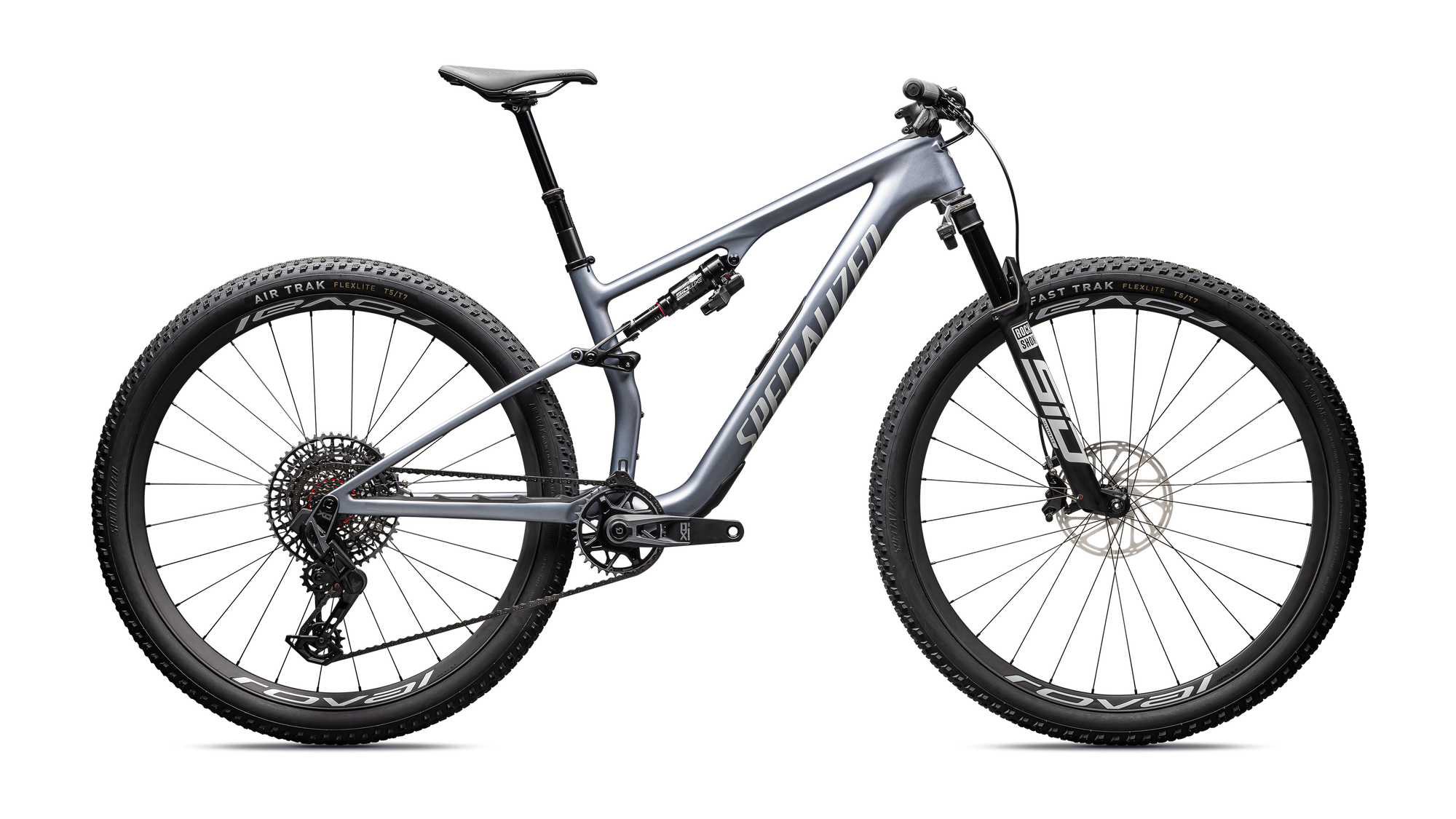 Specialized Epic 8 Pro - SRAM X0 AXS, RockShox Ultimate Flight Attendant - Glacial Metallic Pearl / Metallic White Silver