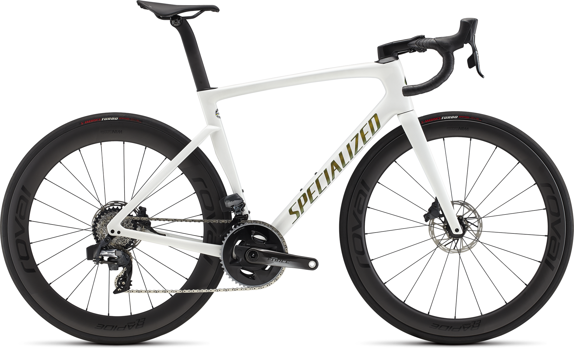 Specialized Tarmac SL7 Pro - SRAM Force eTAP AXS - Chameleon Silver Green Tint Over White/Snake Eye