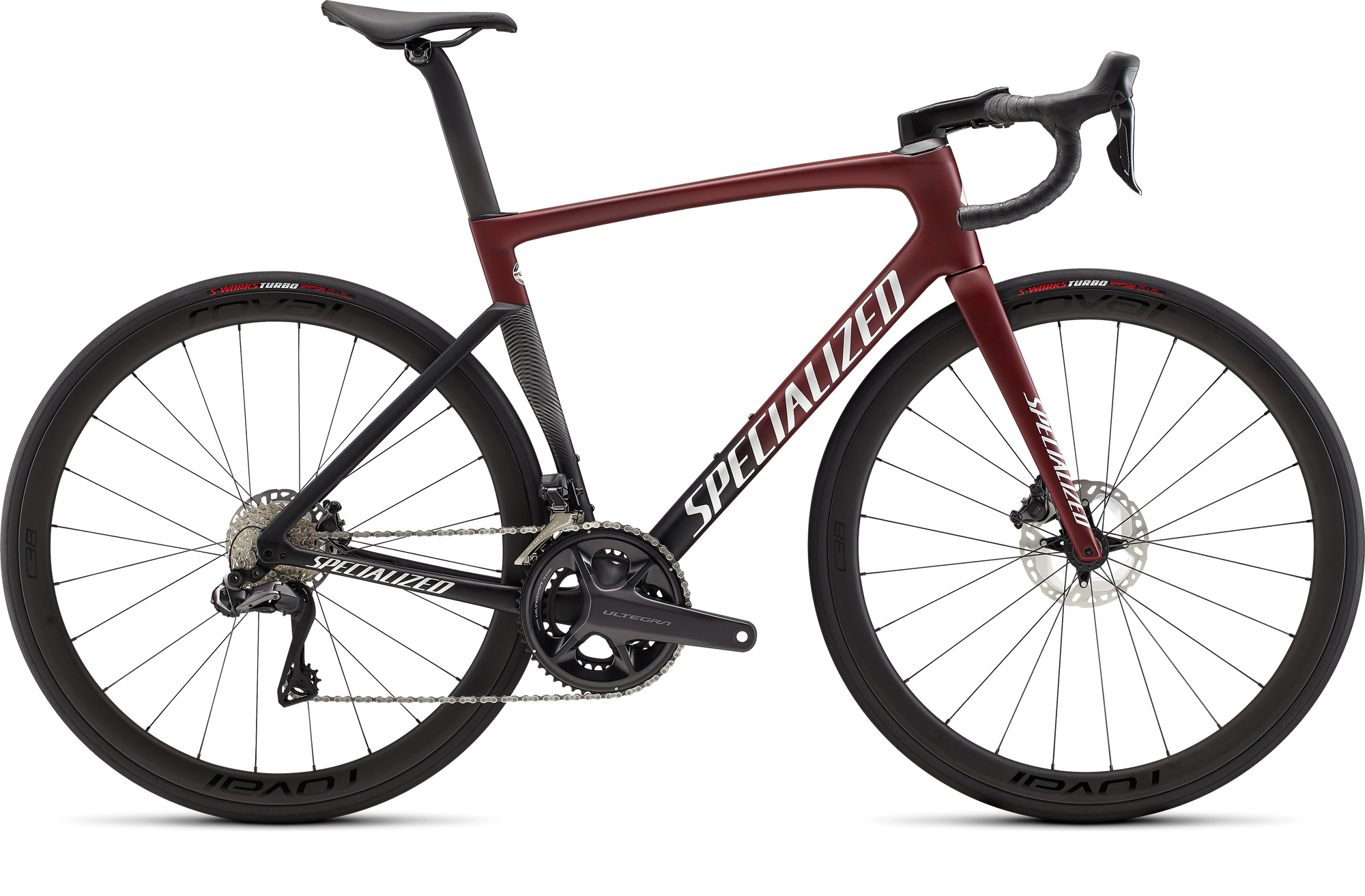 Specialized Tarmac SL7 Expert - Shimano Ultegra Di2 - Maroon / Black / Light Silver
