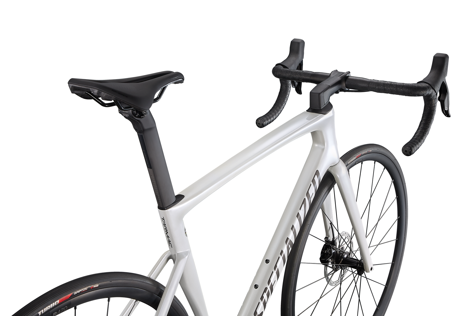 Specialized Tarmac SL7 Comp - SRAM Rival eTAP AXS - Gloss Metallic White Silver / Smoke