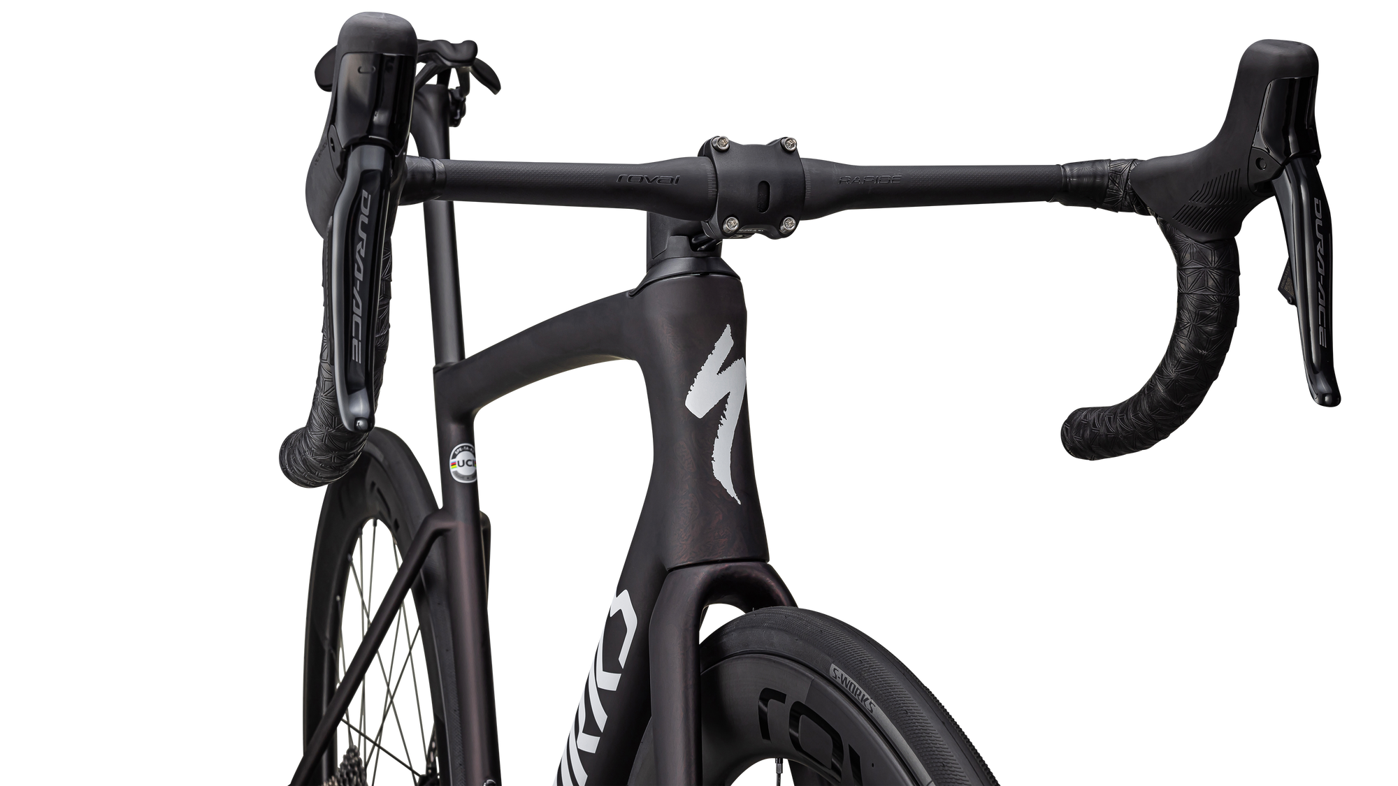 Specialized S-Works Tarmac SL7 - Shimano Dura-Ace Di2 - Satin Red Onyx Granite Over Black / Metallic White Silver