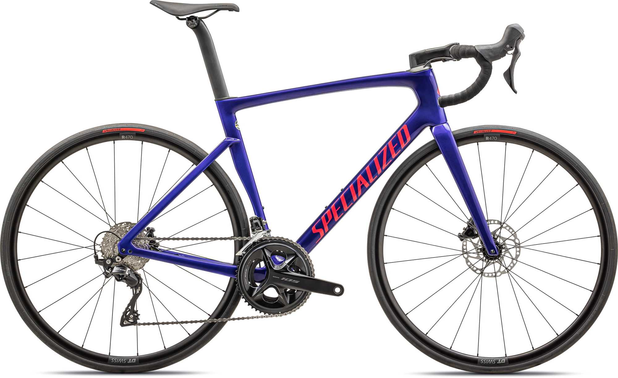 Specialized Tarmac SL7 Sport - Shimano 105 - Gloss Metallic Sapphire / Vivid Pink