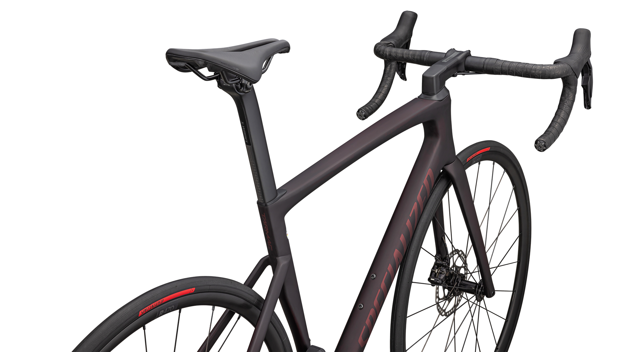 Specialized Tarmac SL7 Comp - Shimano 105 Di2 - Satin Red Tint Over Carbon / Red Sky