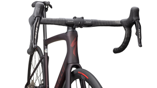 Specialized Tarmac SL7 Comp - Shimano 105 Di2 - Satin Red Tint Over Carbon / Red Sky
