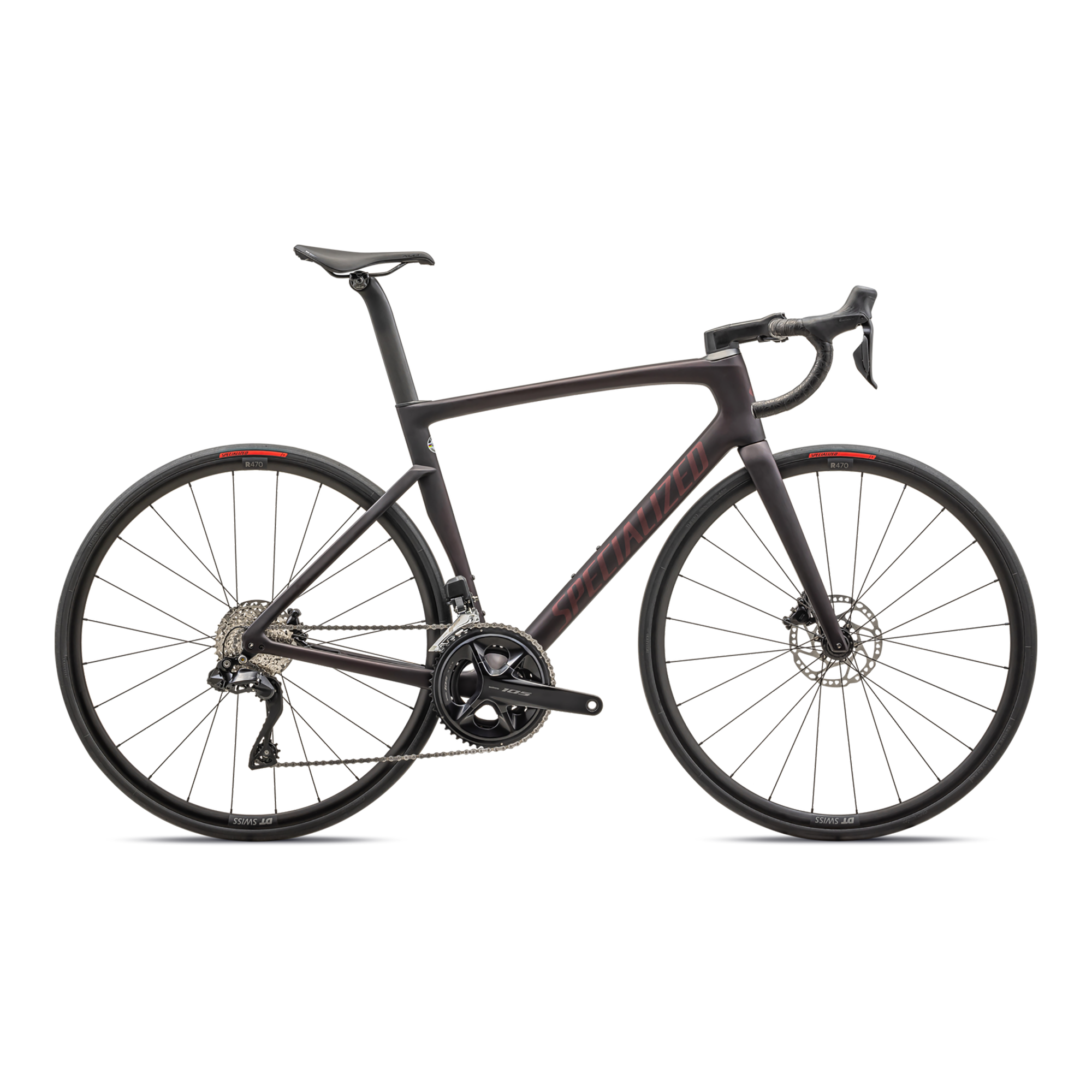Specialized Tarmac SL7 Comp - Shimano 105 Di2 - Satin Red Tint Over Carbon / Red Sky