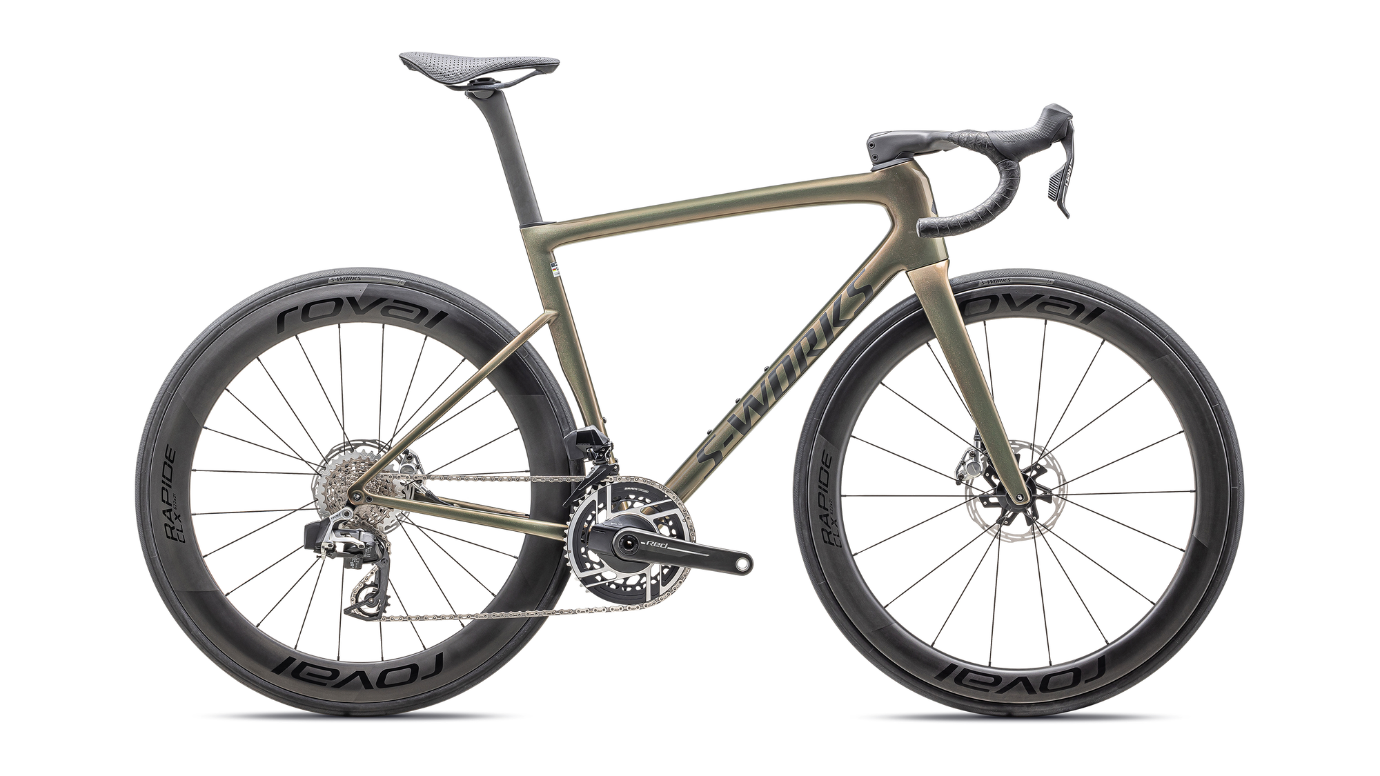 Specialized S-Works Tarmac SL8 – SRAM RED AXS - Gloss Cypress Metallic / Magenta To Gold Pearl / Satin Black Metallic