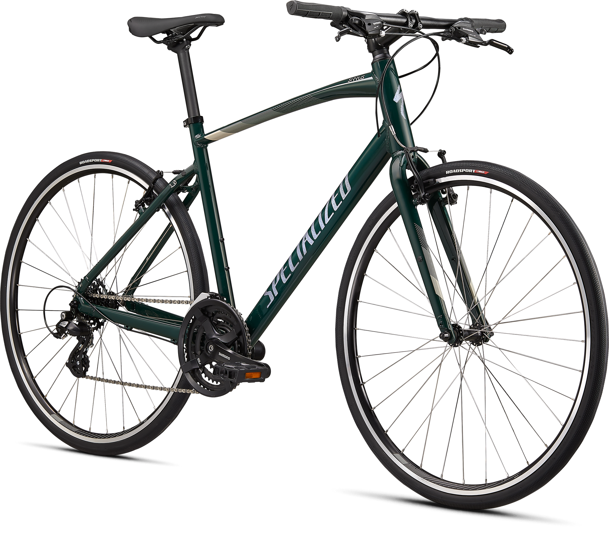 Specialized Sirrus 1.0 - Gloss Forest Green / White Mountains / Satin Black Reflective