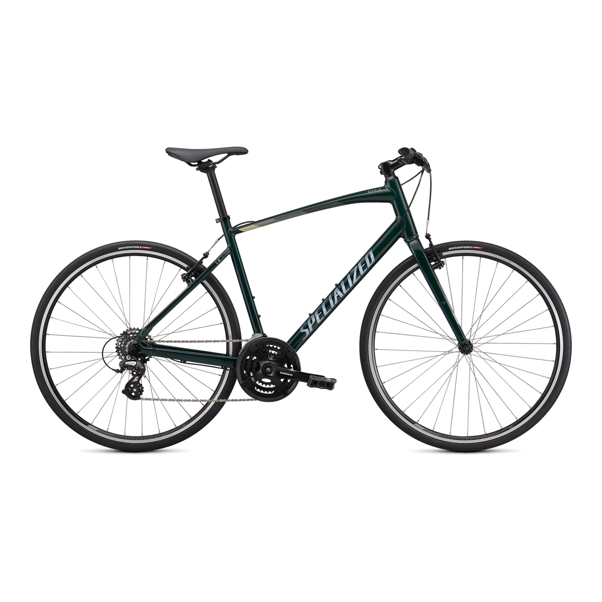 Specialized Sirrus 1.0 - Gloss Forest Green / White Mountains / Satin Black Reflective