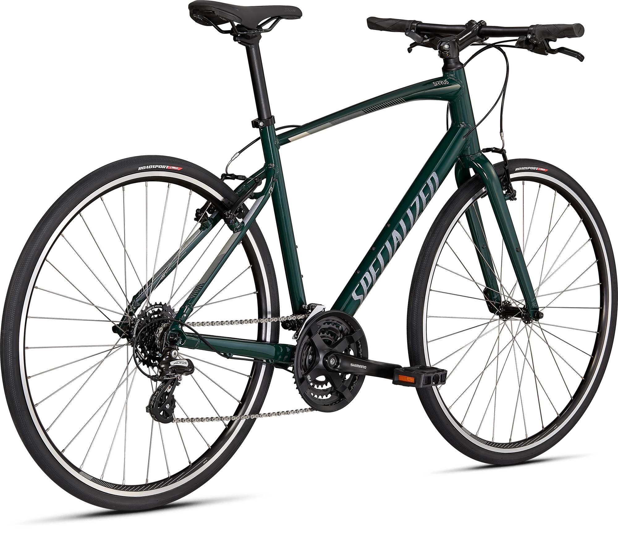 Specialized Sirrus 1.0 - Gloss Forest Green / White Mountains / Satin Black Reflective