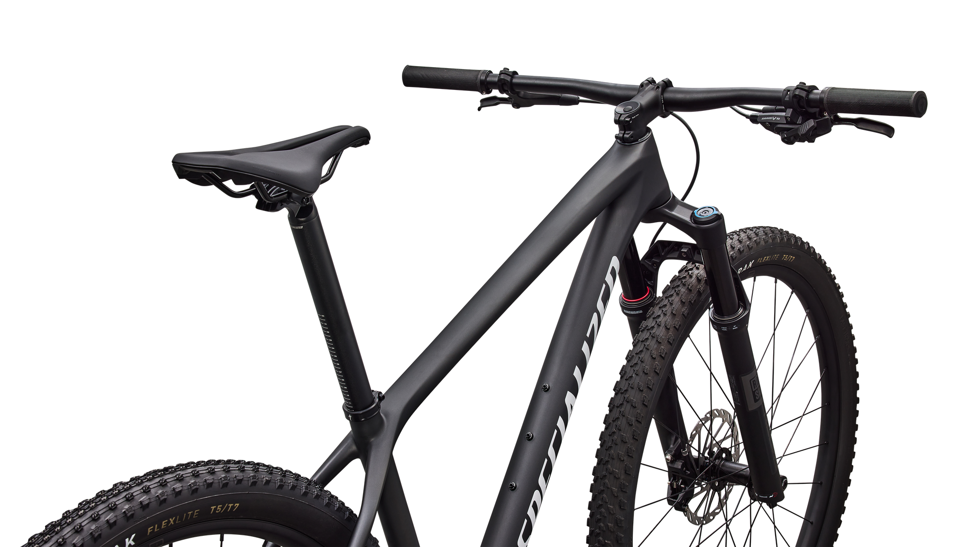 Specialized Epic Hardtail Comp - SRAM Eagle 70, RockShox REBA - Satin Carbon / Metallic White Silver