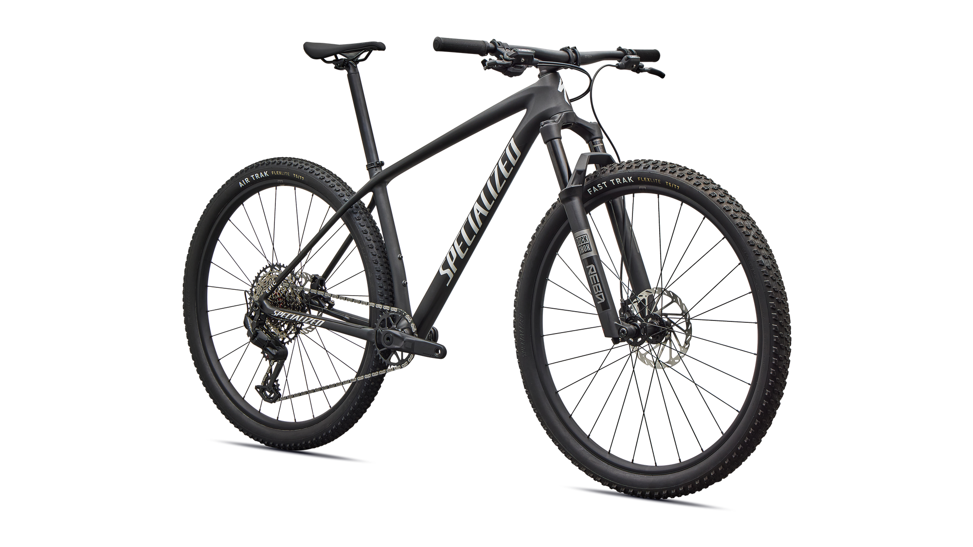 Specialized Epic Hardtail Comp - SRAM Eagle 70, RockShox REBA - Satin Carbon / Metallic White Silver