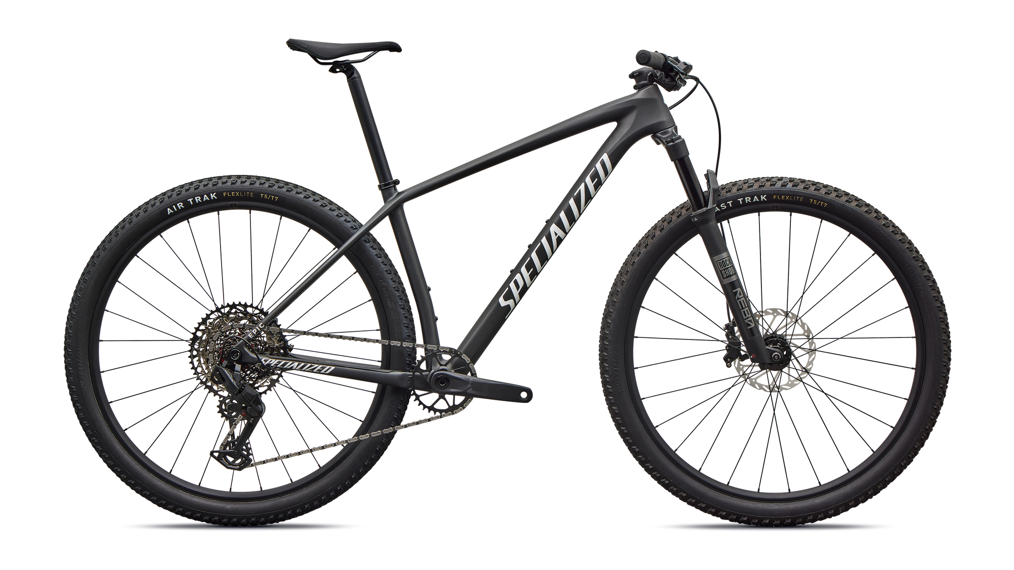 Specialized Epic Hardtail Comp - SRAM Eagle 70, RockShox REBA - Satin Carbon / Metallic White Silver