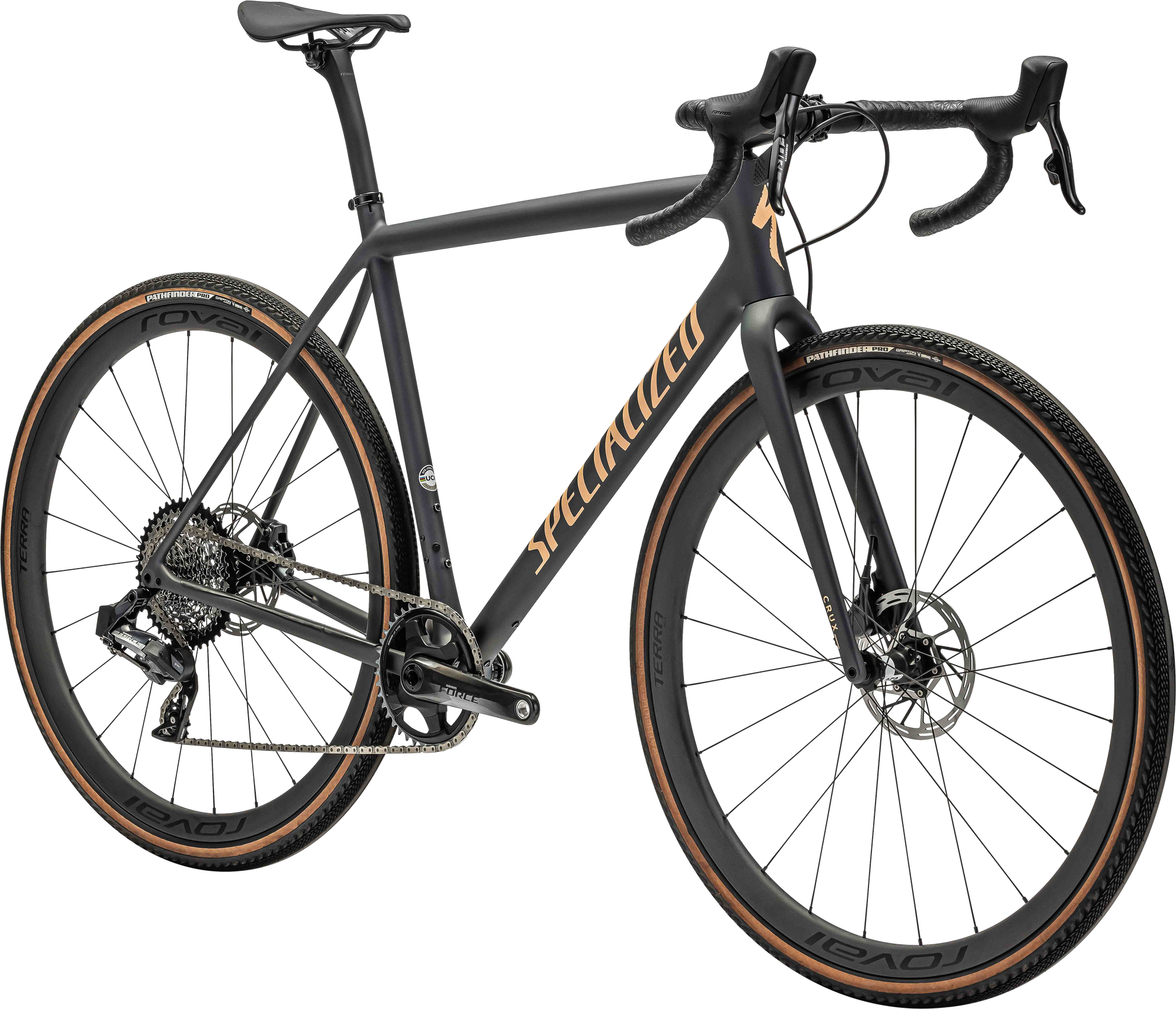 Specialized Crux Pro - SRAM Force XPLR eTAP AXS - Satin Dusty Blue/Ice Papaya
