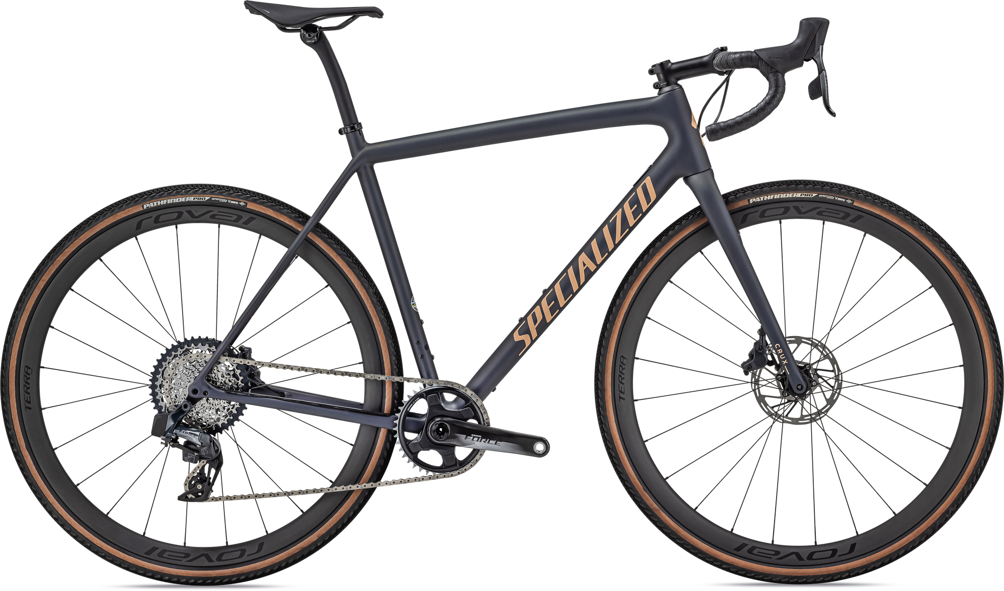 Specialized Crux Pro - SRAM Force XPLR eTAP AXS - Satin Dusty Blue/Ice Papaya