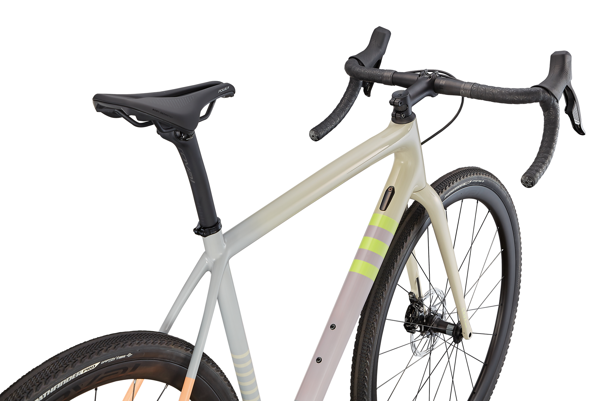 Specialized Crux Expert - SRAM Rival XPLR eTAP AXS - Gloss White Speckled/Dove Grey/Papaya/Clay/Lime