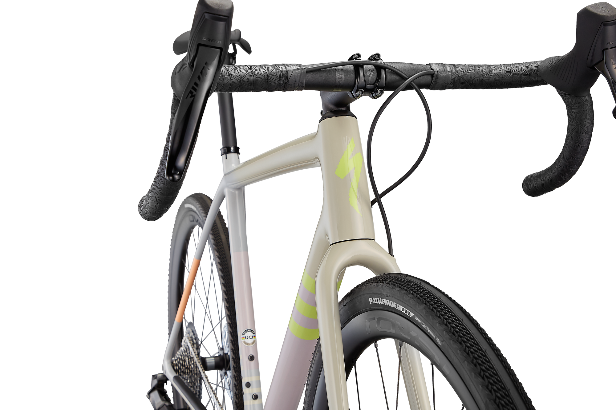 Specialized Crux Expert - SRAM Rival XPLR eTAP AXS - Gloss White Speckled/Dove Grey/Papaya/Clay/Lime