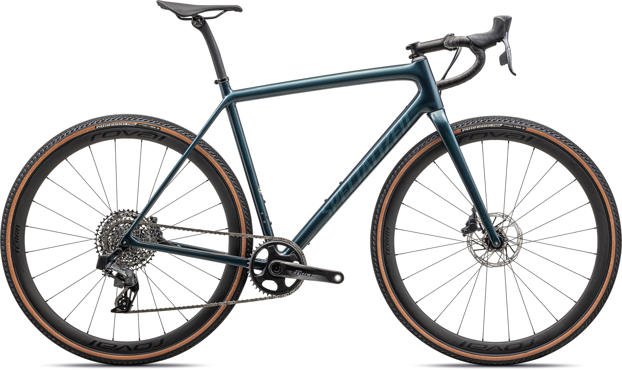 Specialized Crux Pro - SRAM Force XPLR eTAP AXS - Gloss Metallic Deep Lake/ Green Pearl