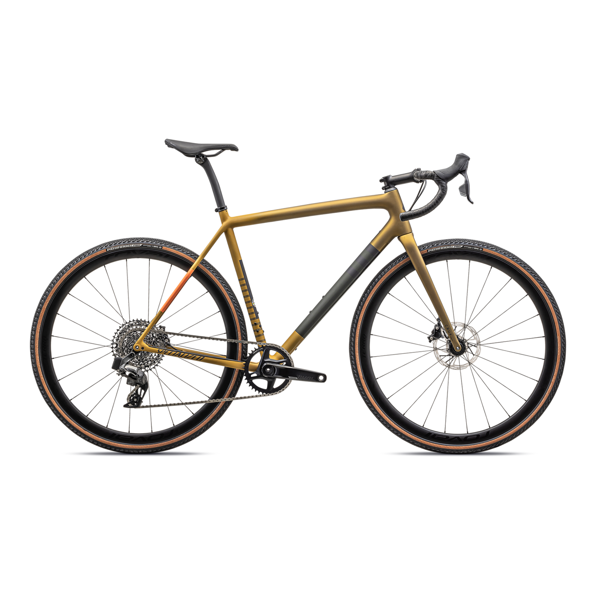 Specialized Crux Expert - SRAM Rival XPLR eTAP AXS - Satin Harvest Gold Metallic/Oak Green