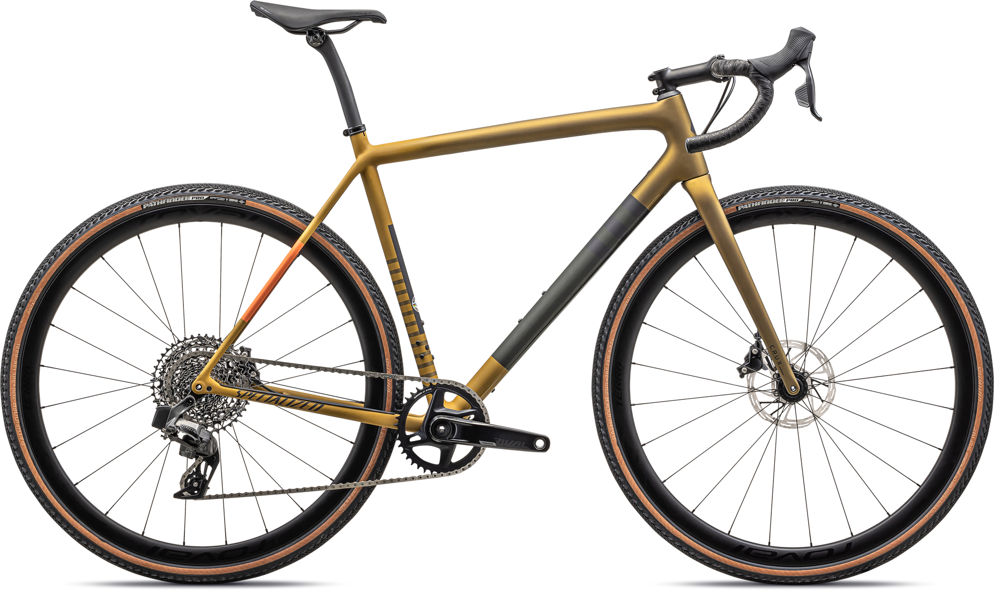 Specialized Crux Expert - SRAM Rival XPLR eTAP AXS - Satin Harvest Gold Metallic/Oak Green