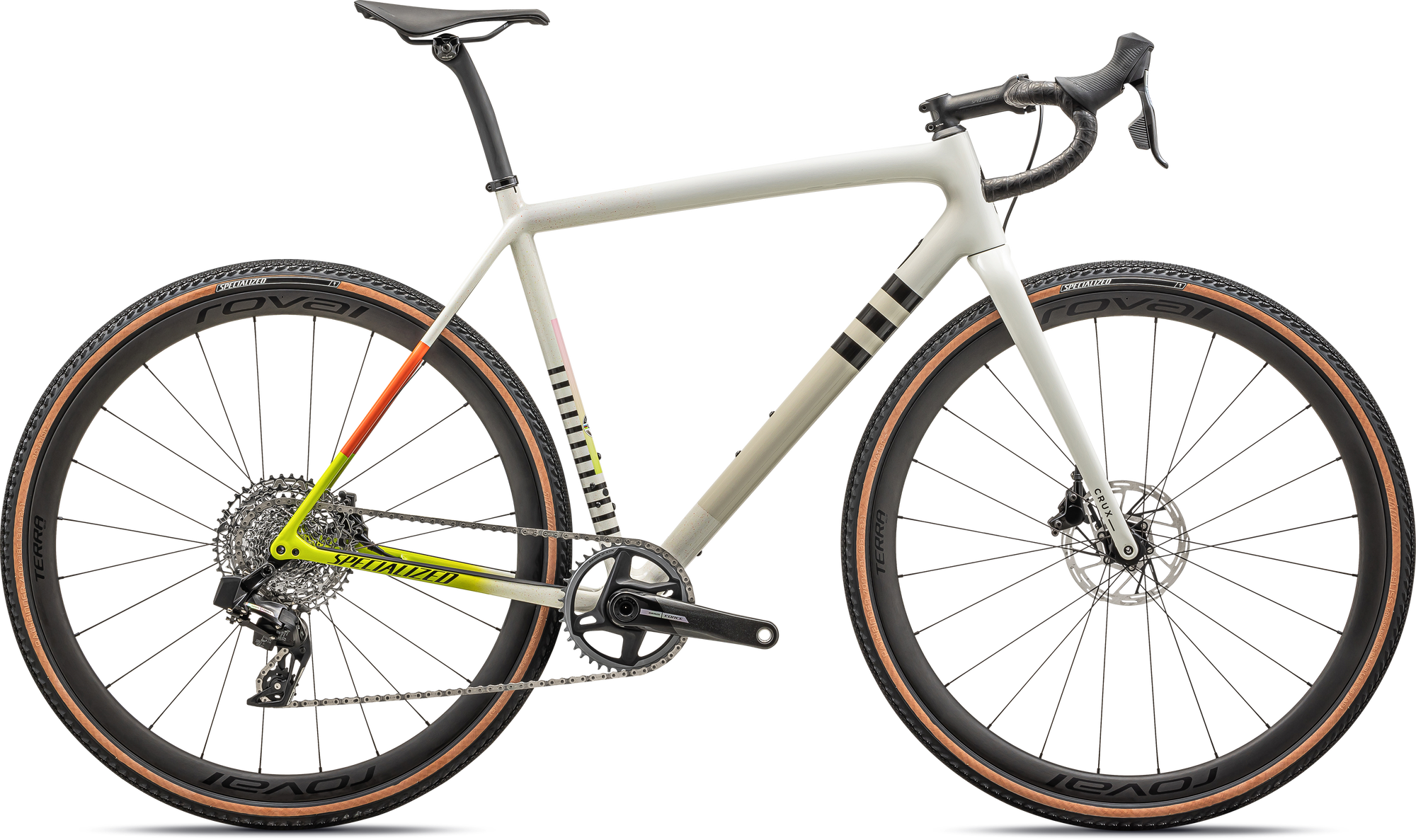 Specialized Crux Pro - SRAM Force XPLR eTAP AXS - Gloss Dune White Birch Cactus Bloom Speckle