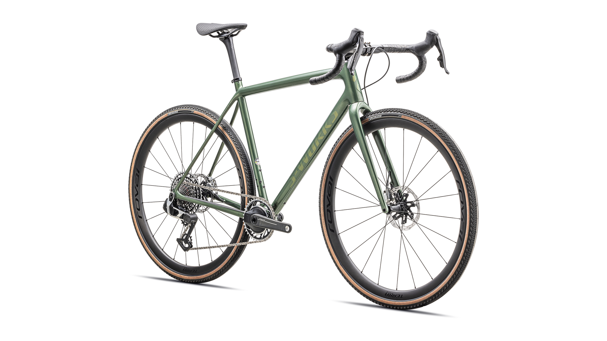 Specialized S-Works Crux - SRAM RED XPLR - Gloss Cypress Metallic / Viavi Gold To Silver Pearl